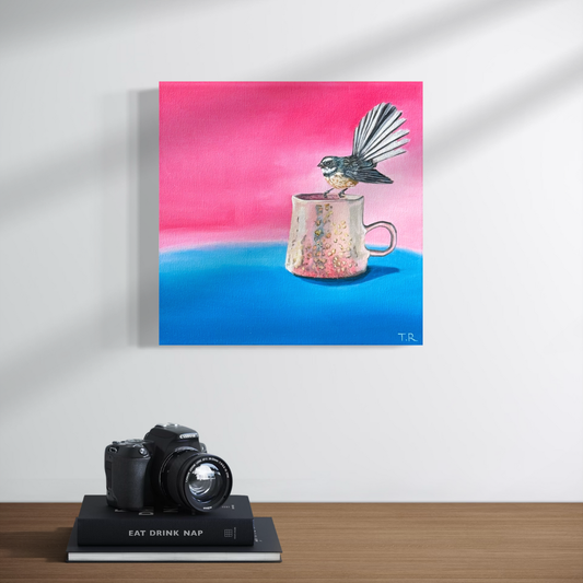 Fantail - Original Oil Painting by New Zealand Artist Tara Rountree