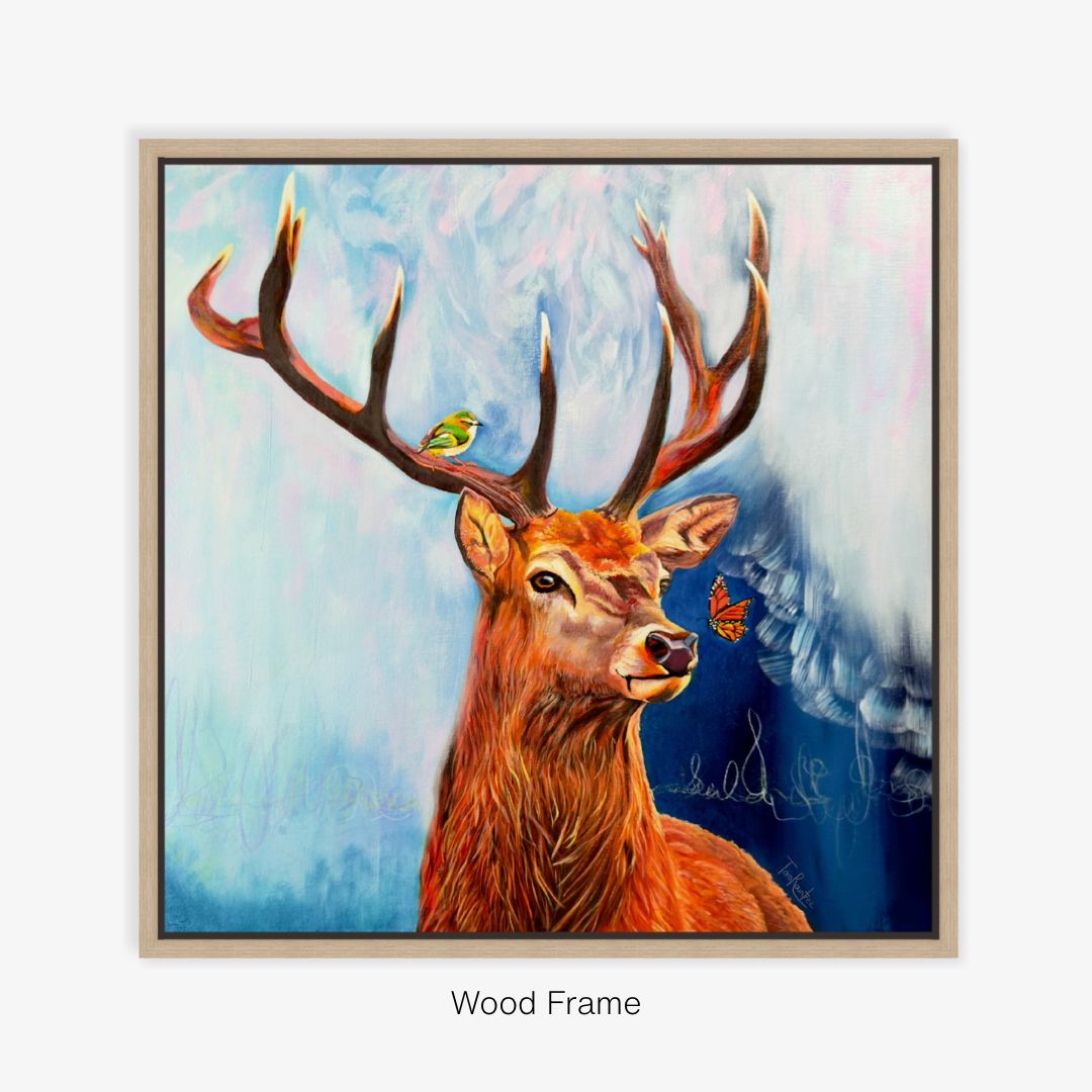 Framed Canvas Print - Watchful - Reproduction Print - NZ Artist Tara Rountree