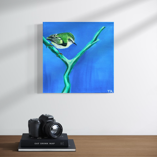 Rifleman - Original Oil Painting by New Zealand Artist Tara Rountree