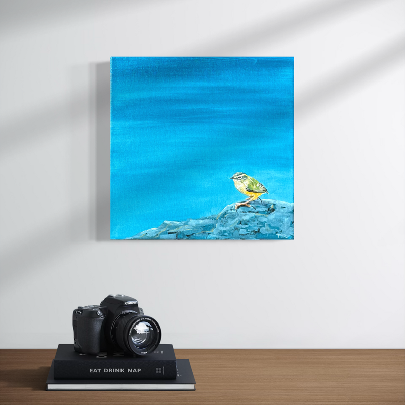 Rock Wren - Original Oil Painting by New Zealand Artist Tara Rountree
