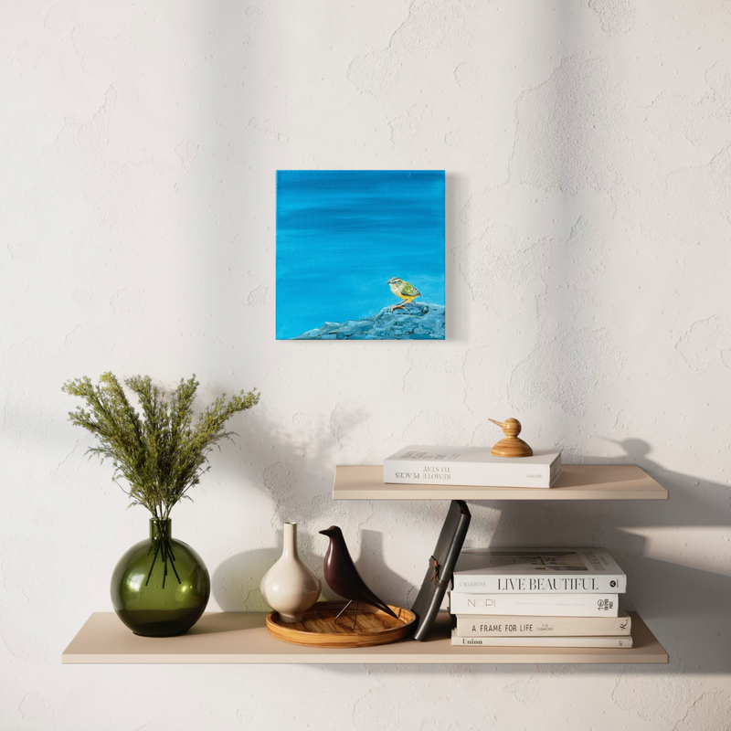 Rock Wren - Original Oil Painting by New Zealand Artist Tara Rountree