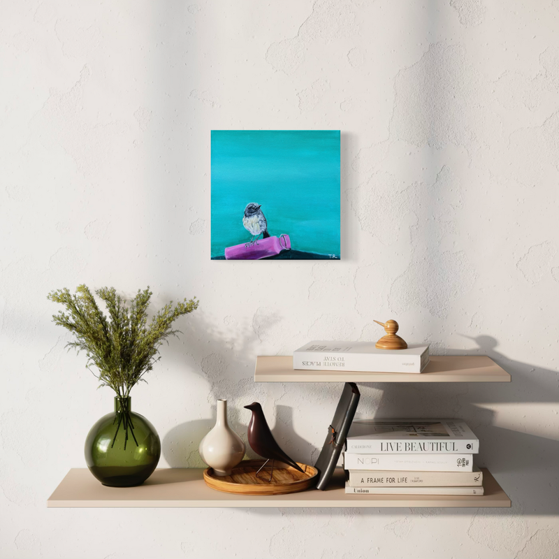 South Island Robin - Original Oil Painting by New Zealand Artist Tara Rountree