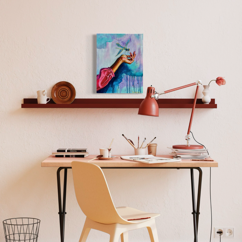 The Dragonfly’s Gaze - Original Oil Painting by New Zealand Artist Tara Rountree