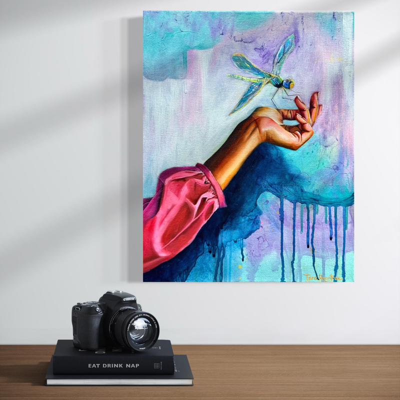 The Dragonfly’s Gaze - Original Oil Painting by New Zealand Artist Tara Rountree
