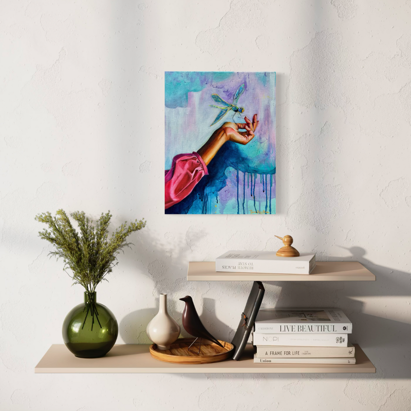 The Dragonfly’s Gaze - Original Oil Painting by New Zealand Artist Tara Rountree