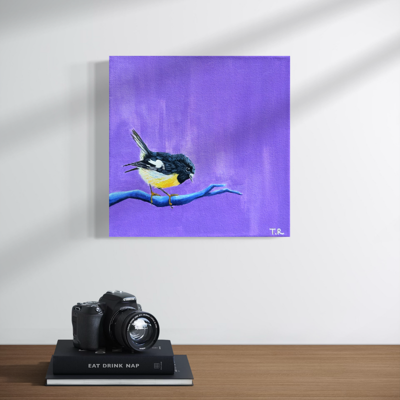 Tomtit - Original Oil Painting by New Zealand Artist Tara Rountree