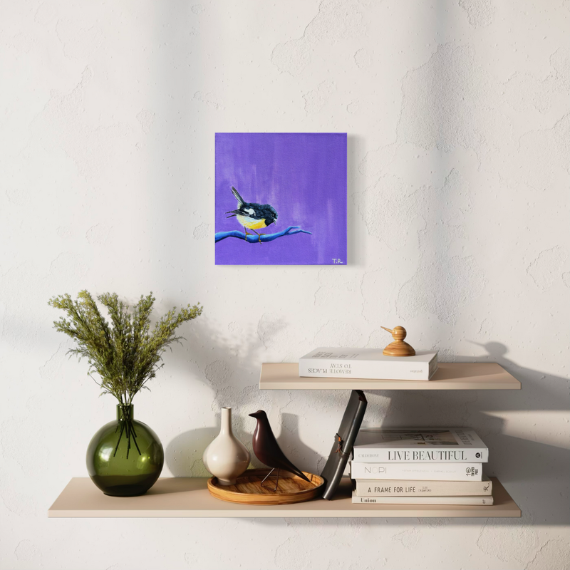 Tomtit - Original Oil Painting by New Zealand Artist Tara Rountree