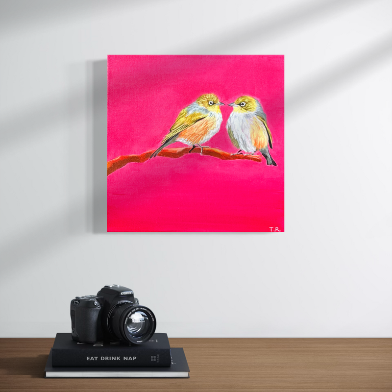 Waxeye/Silvereye - Original Oil Painting by New Zealand Artist Tara Rountree
