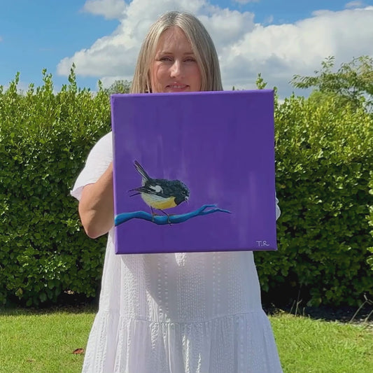 Tomtit - Original Oil Painting by New Zealand Artist Tara Rountree